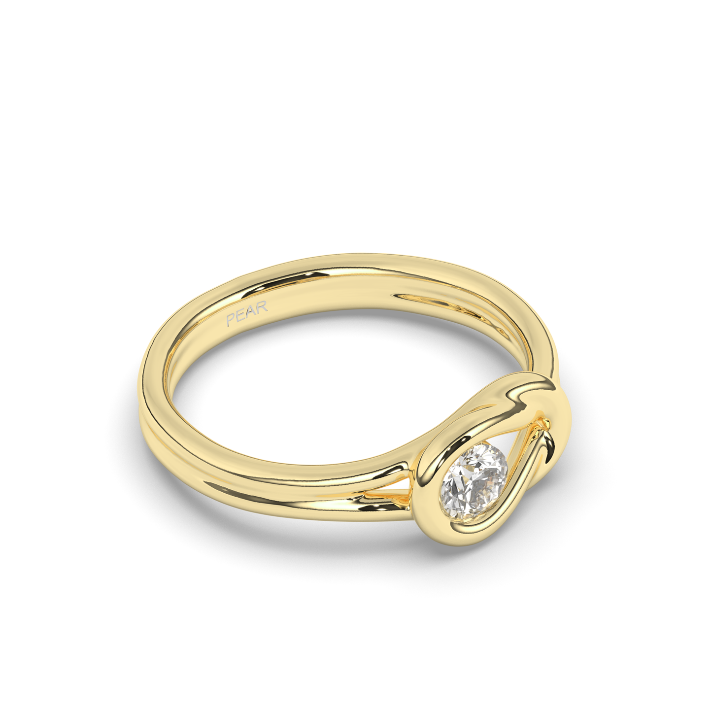 Lab-Grown Diamonds Radiant Round Solitaire Ring - Pear Jewels