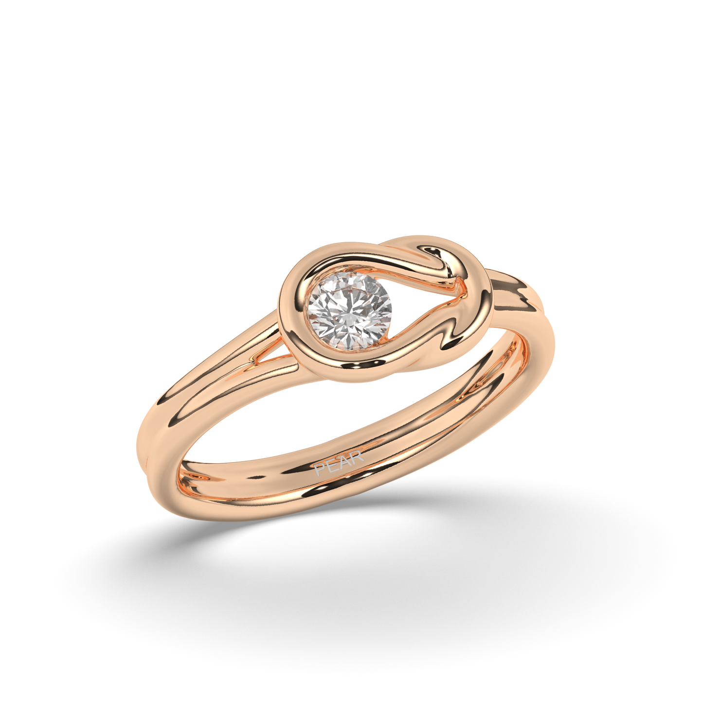Lab-Grown Diamonds Radiant Round Solitaire Ring - Pear Jewels