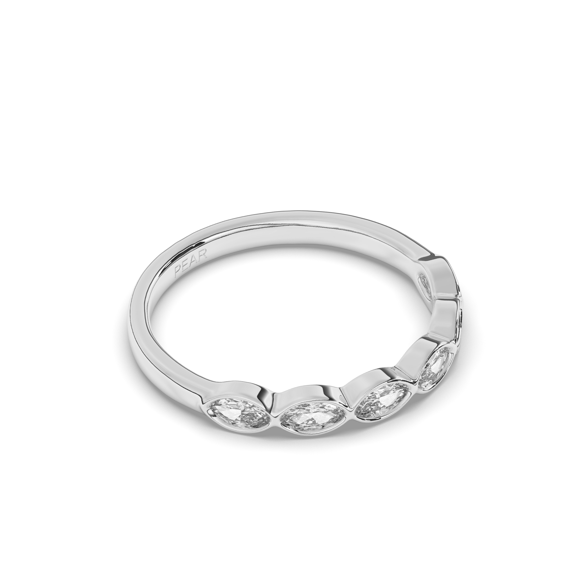 Lab Grown Diamond Half Eternity Band - Pear Jewels