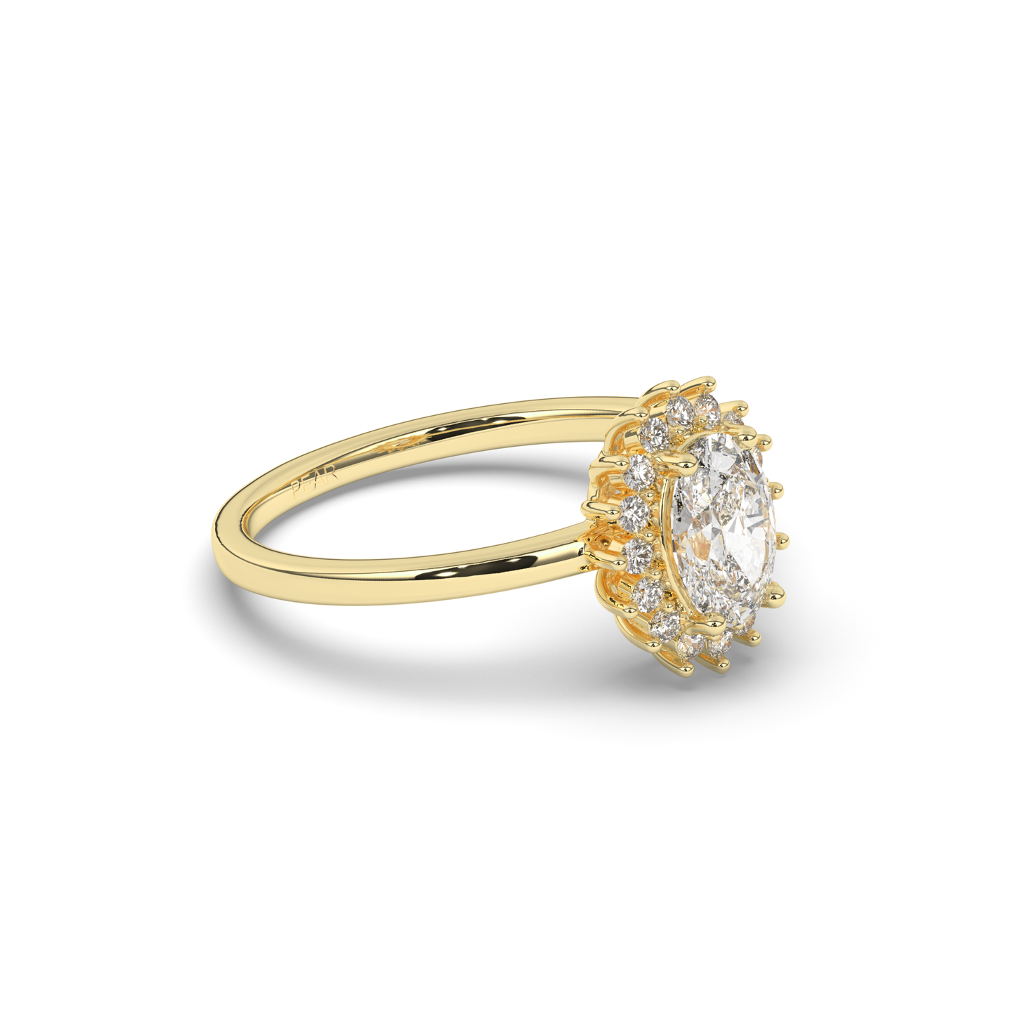Luminous Oval Halo Lab-Grown Diamond Engagement Ring - Pear Jewels