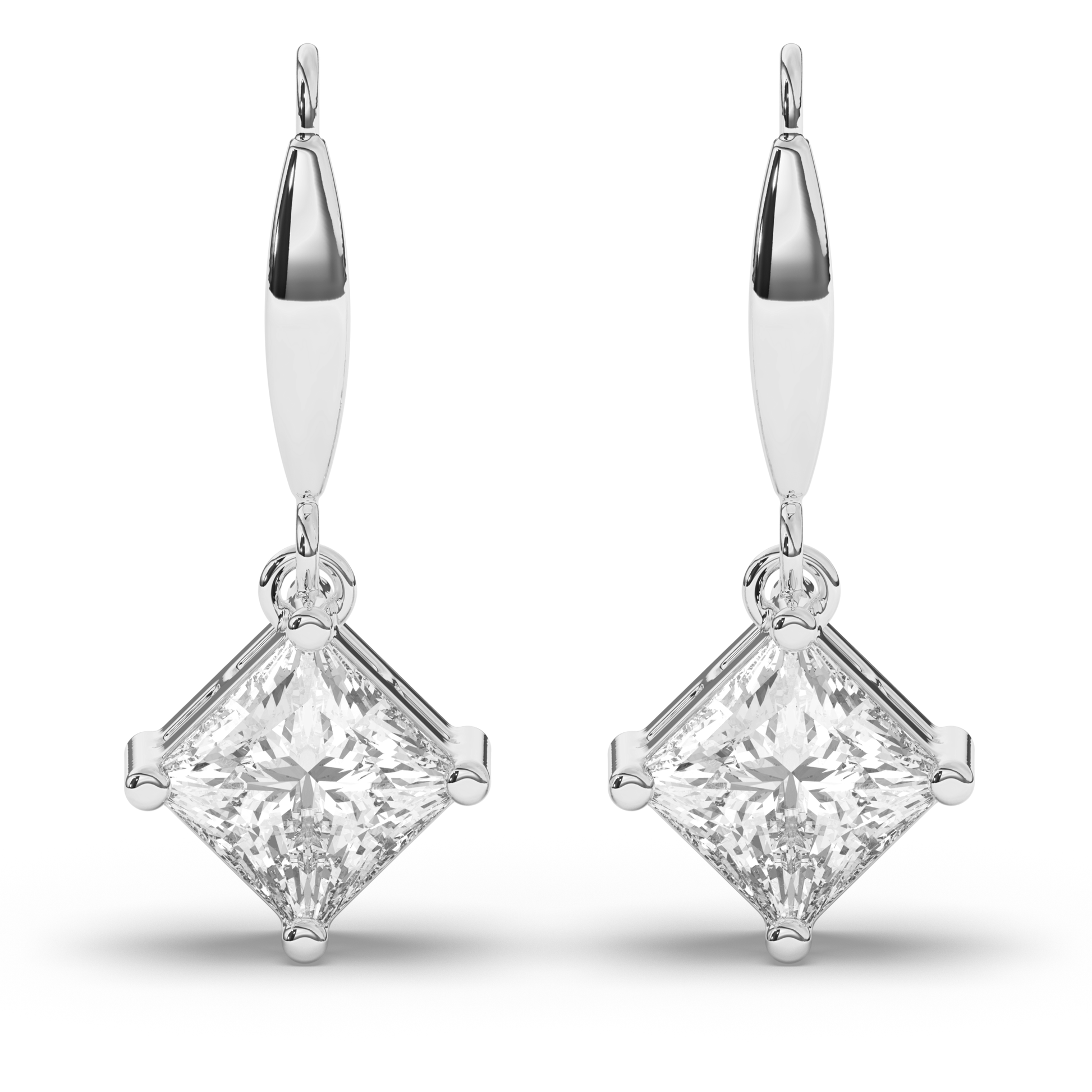 Majestic Princess Lab-Grown Diamond Dangle Earrings - Pear Jewels