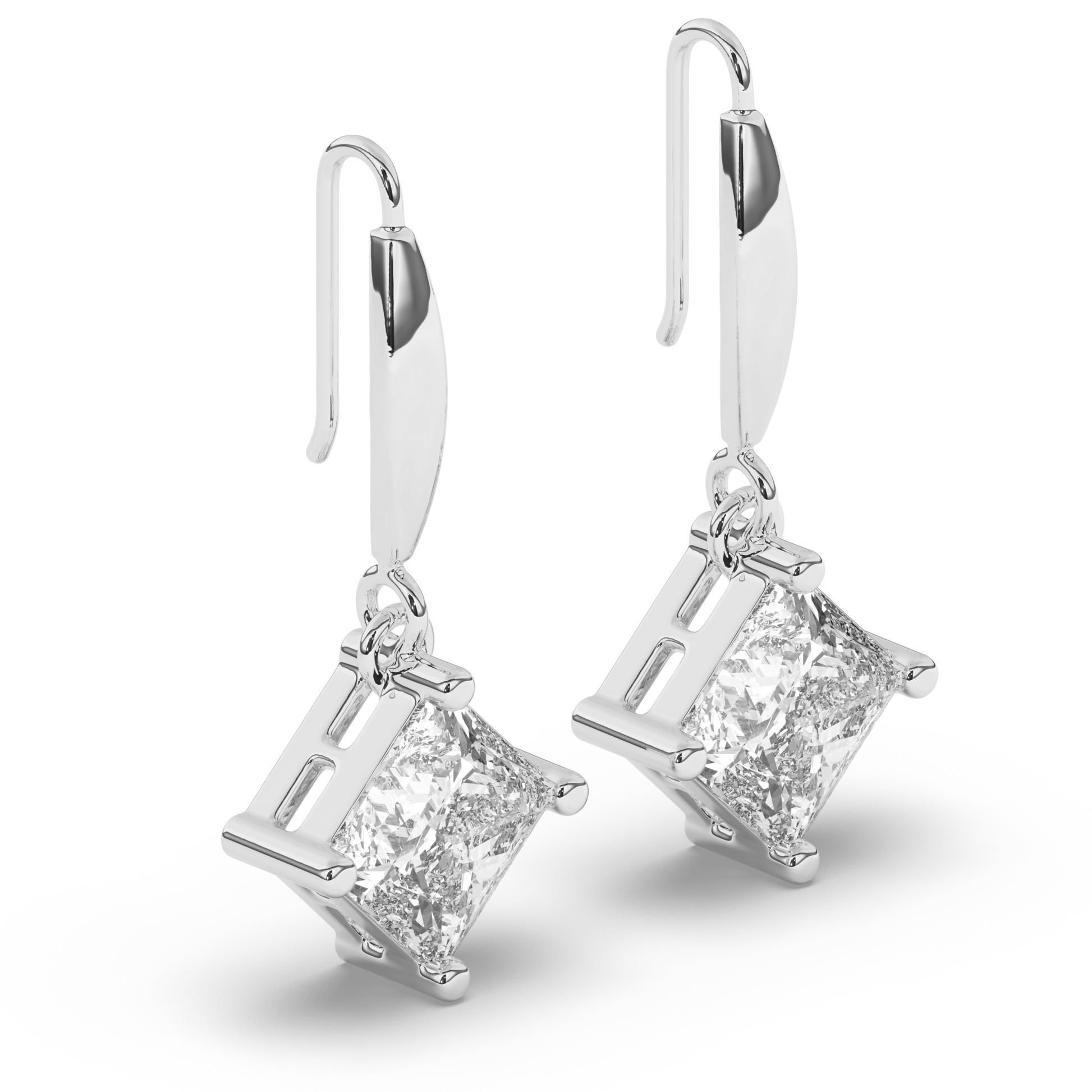 Majestic Princess Lab-Grown Diamond Dangle Earrings - Pear Jewels