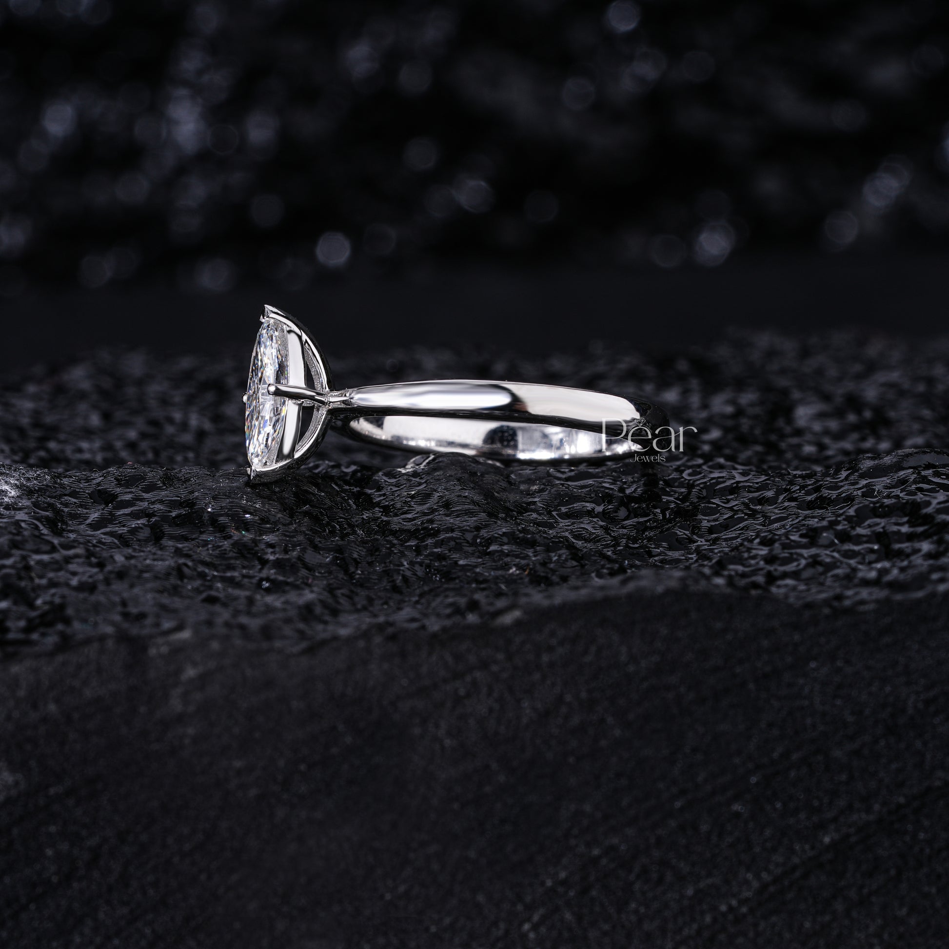 Marquise Labgrown Diamond Solitaire Ring - Pear Jewels