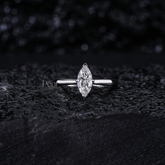 Marquise Labgrown Diamond Solitaire Ring - Pear Jewels