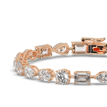 Multi-Cut Lab-grown Diamond Flexible Tennis Bracelet - Pear Jewels