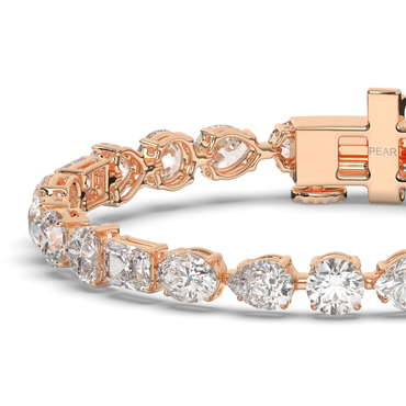 Multi-Shaped Lab-grown Diamond Tennis Bracelet - Pear Jewels