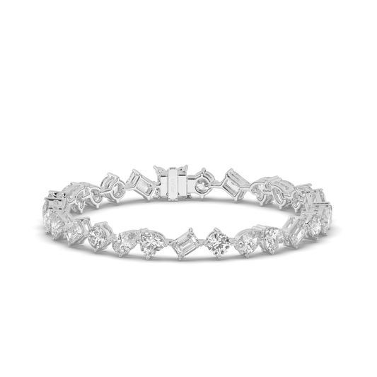 Multishape Lab-Grown Diamonds Tennis Bracelet - Pear Jewels