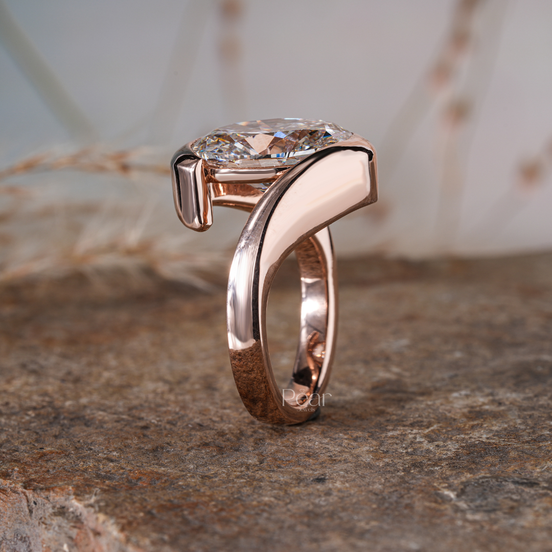 Oval 6.0Ct Solitaire Labgrown Diamond Ring - Pear Jewels