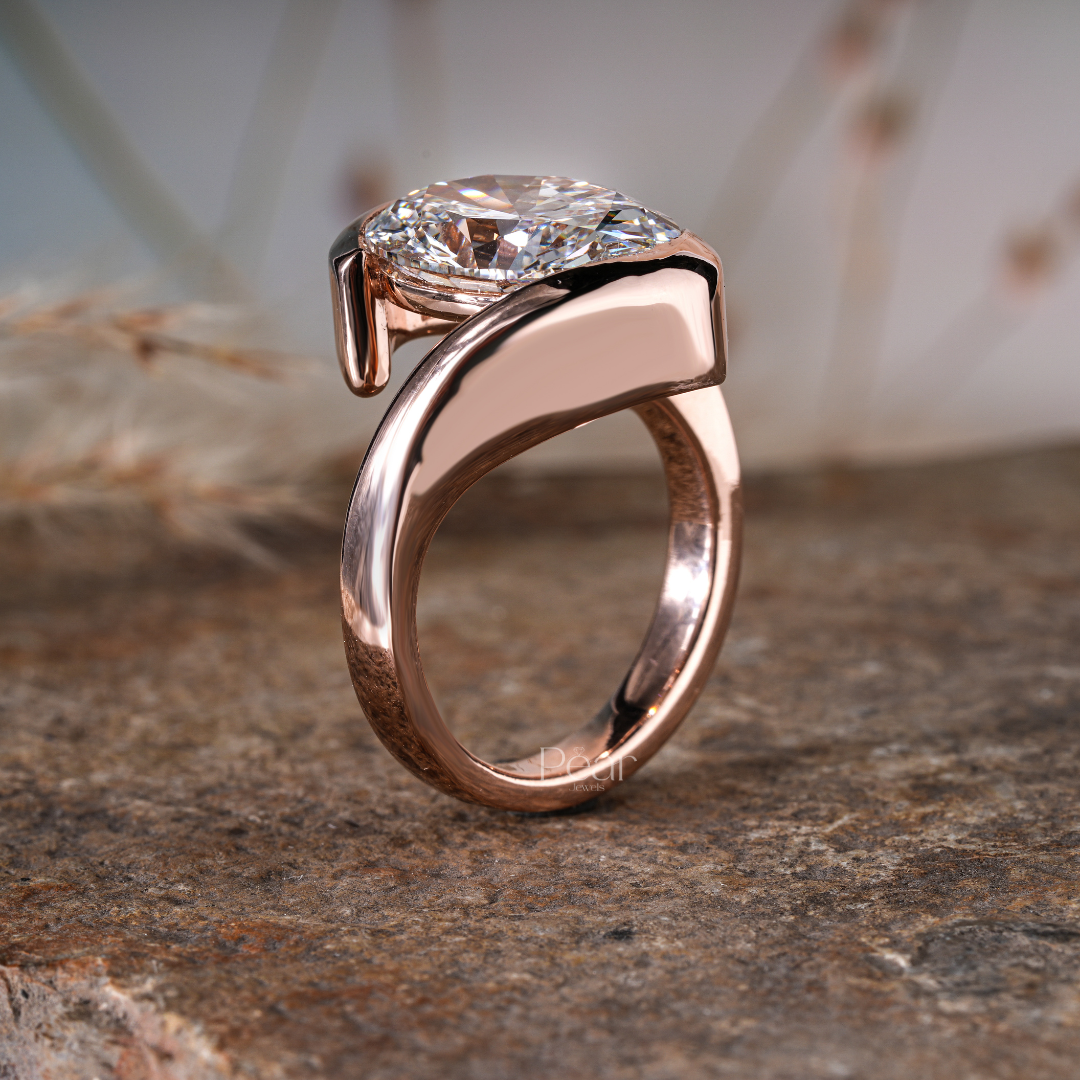 Oval 6.0Ct Solitaire Labgrown Diamond Ring - Pear Jewels