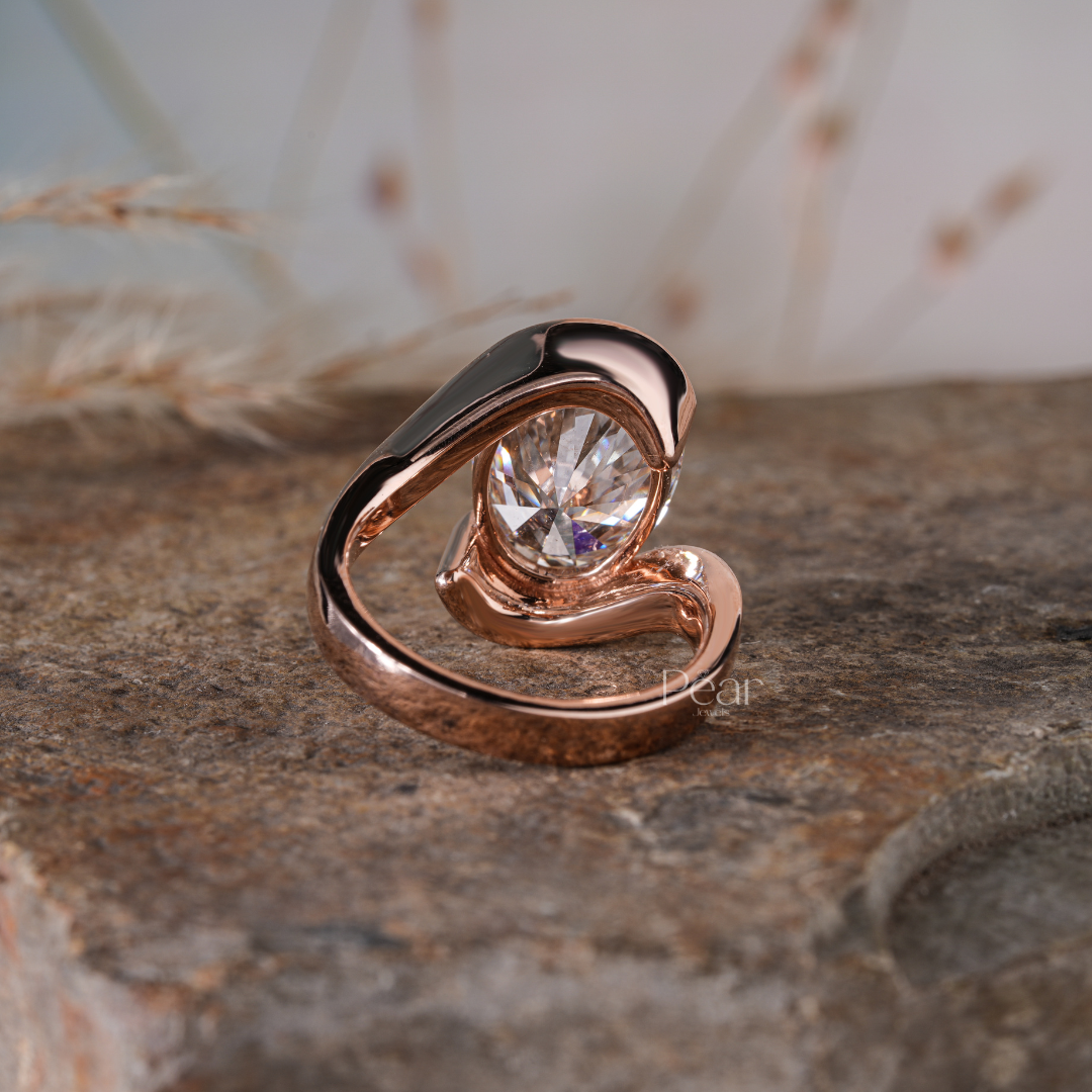 Oval 6.0Ct Solitaire Labgrown Diamond Ring - Pear Jewels