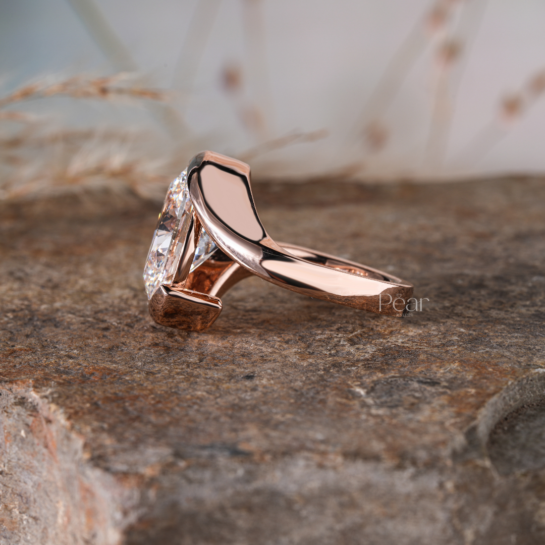 Oval 6.0Ct Solitaire Labgrown Diamond Ring - Pear Jewels