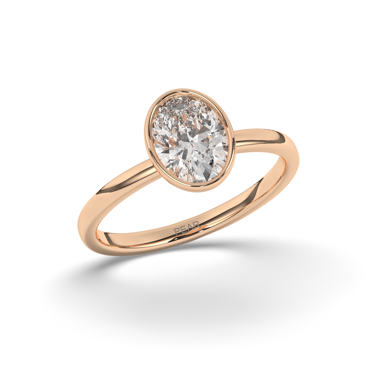 Oval Bezel Lab-Grown Diamond Ring - Pear Jewels