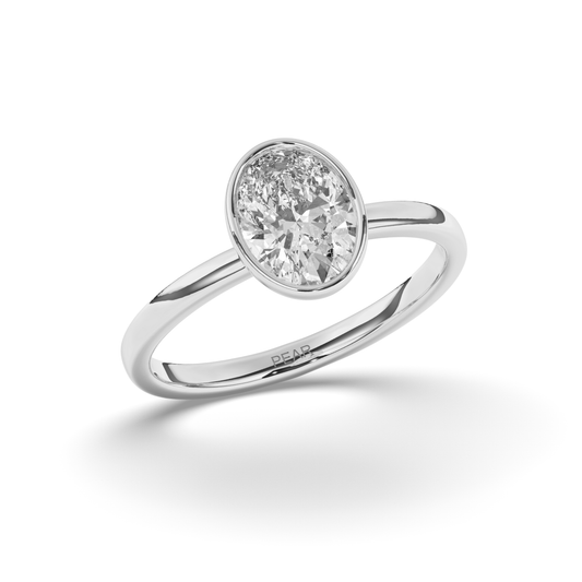 Oval Bezel Lab-Grown Diamond Ring - Pear Jewels