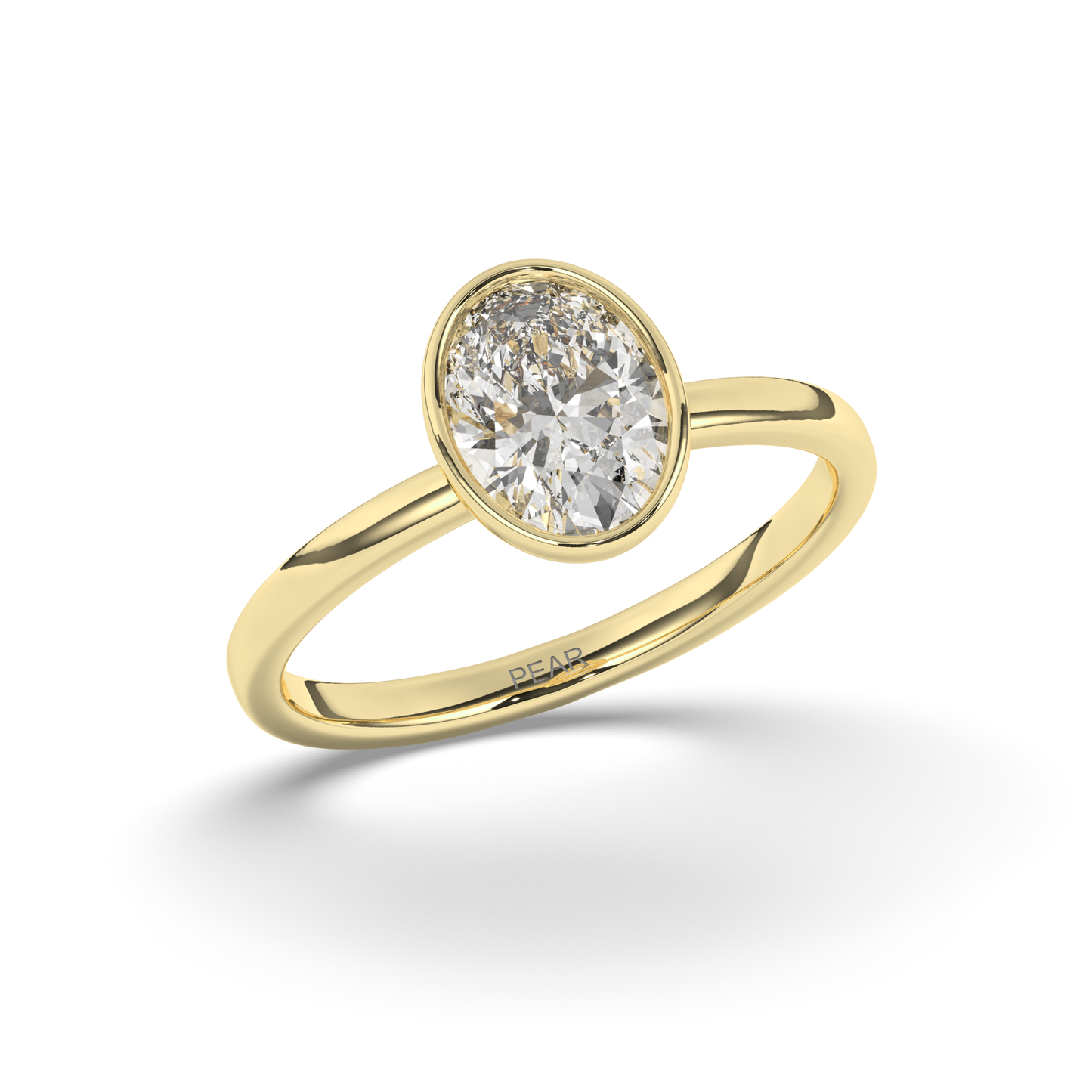 Oval Bezel Lab-Grown Diamond Ring - Pear Jewels