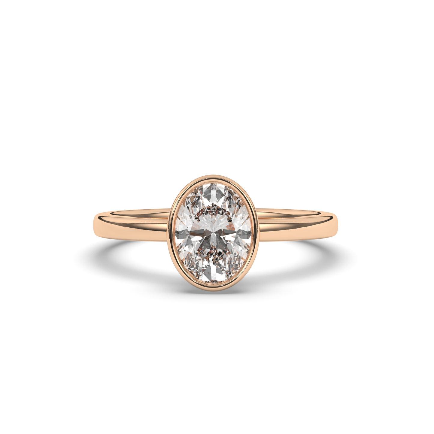 Oval Bezel Lab-Grown Diamond Ring - Pear Jewels