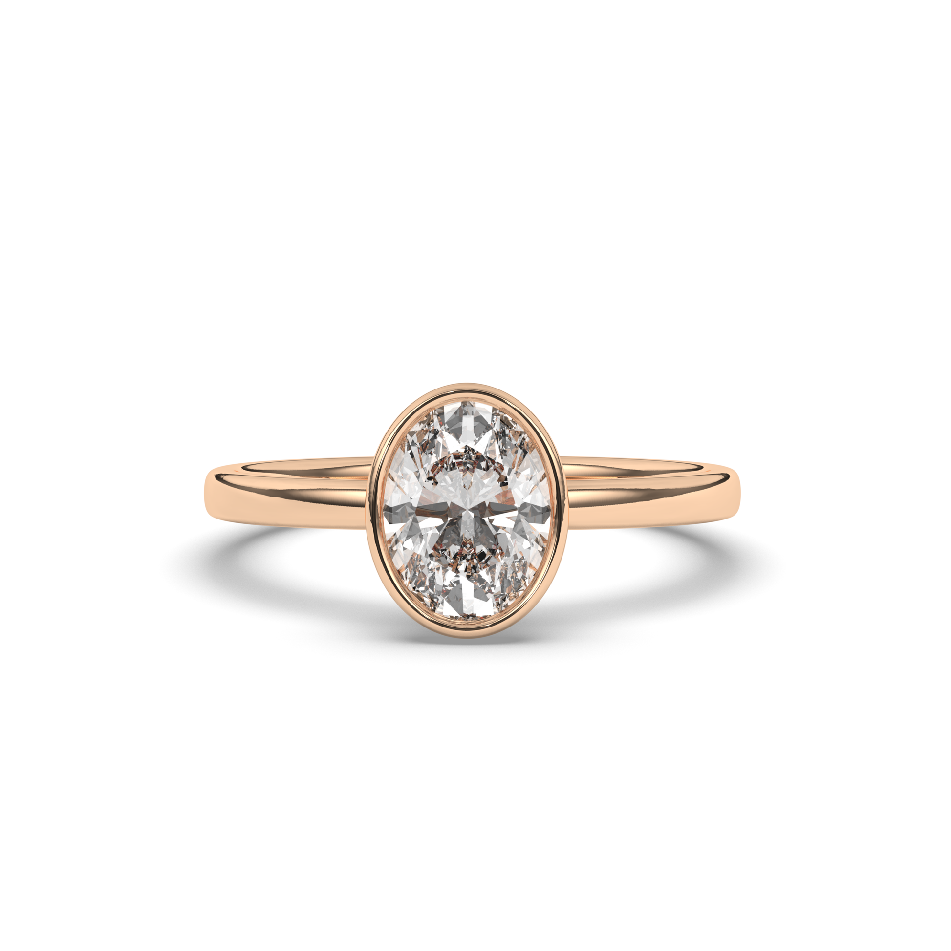 Oval Bezel Lab-Grown Diamond Ring - Pear Jewels