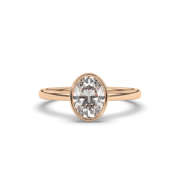 Oval Bezel Lab-Grown Diamond Ring - Pear Jewels