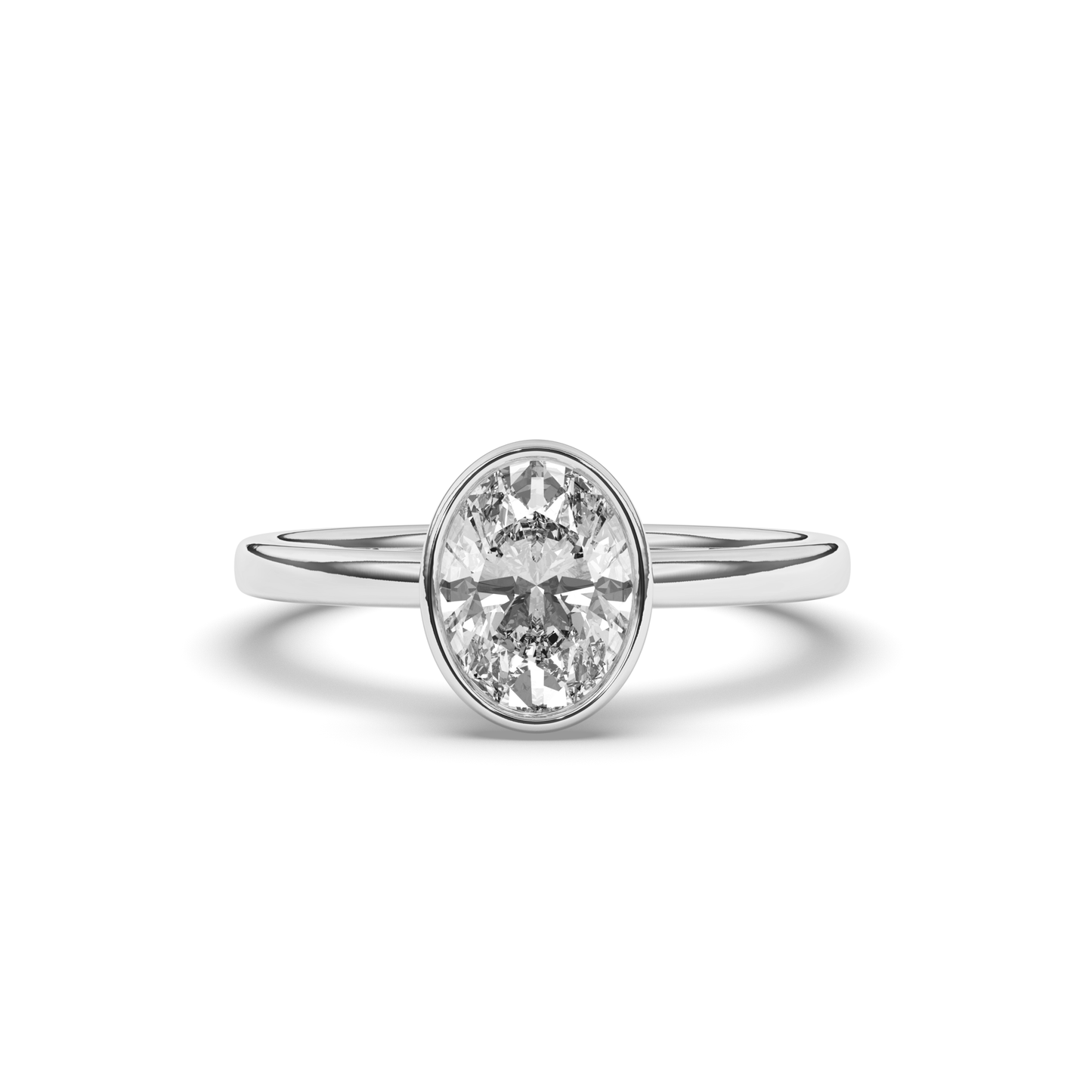 Oval Bezel Lab-Grown Diamond Ring - Pear Jewels