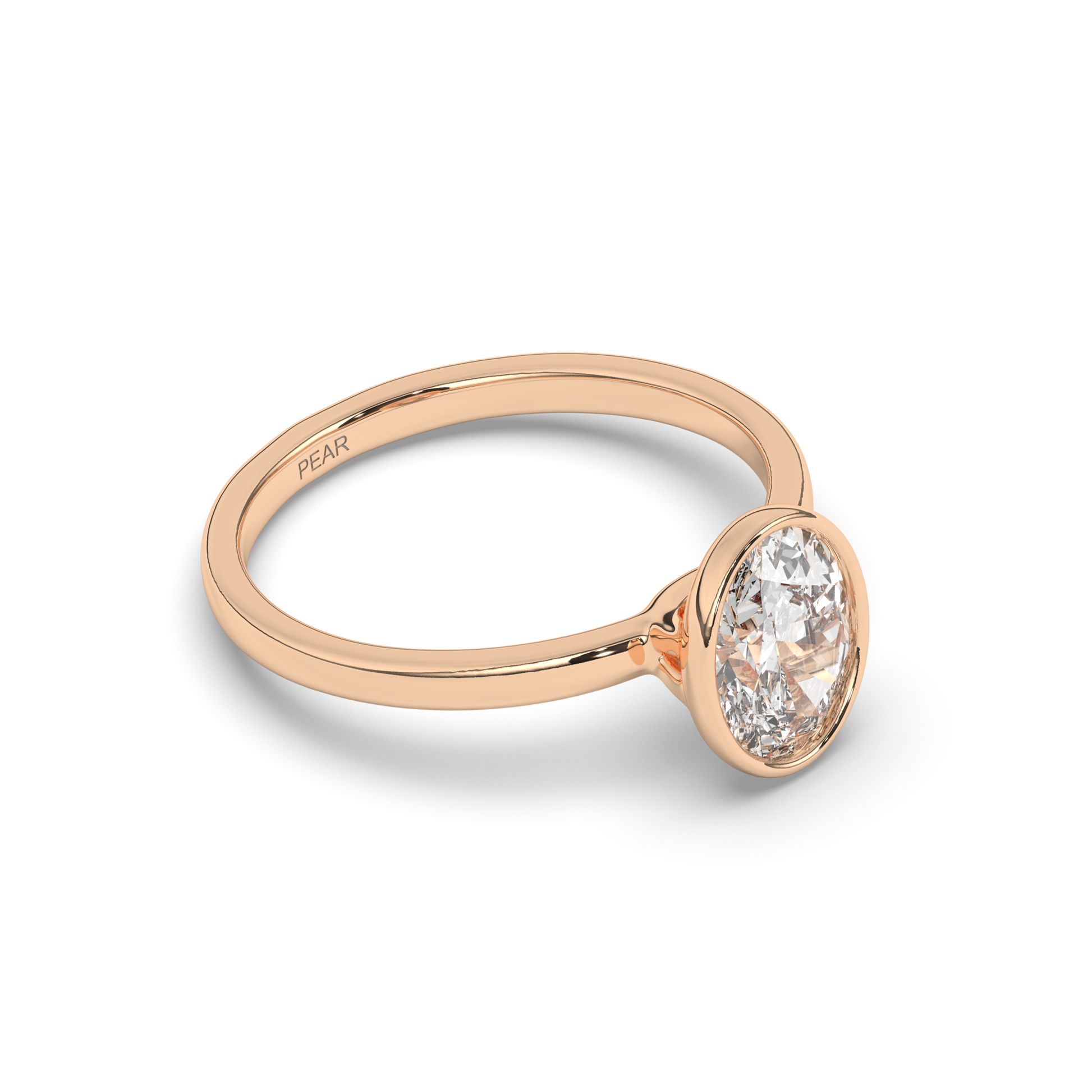 Oval Bezel Lab-Grown Diamond Ring - Pear Jewels