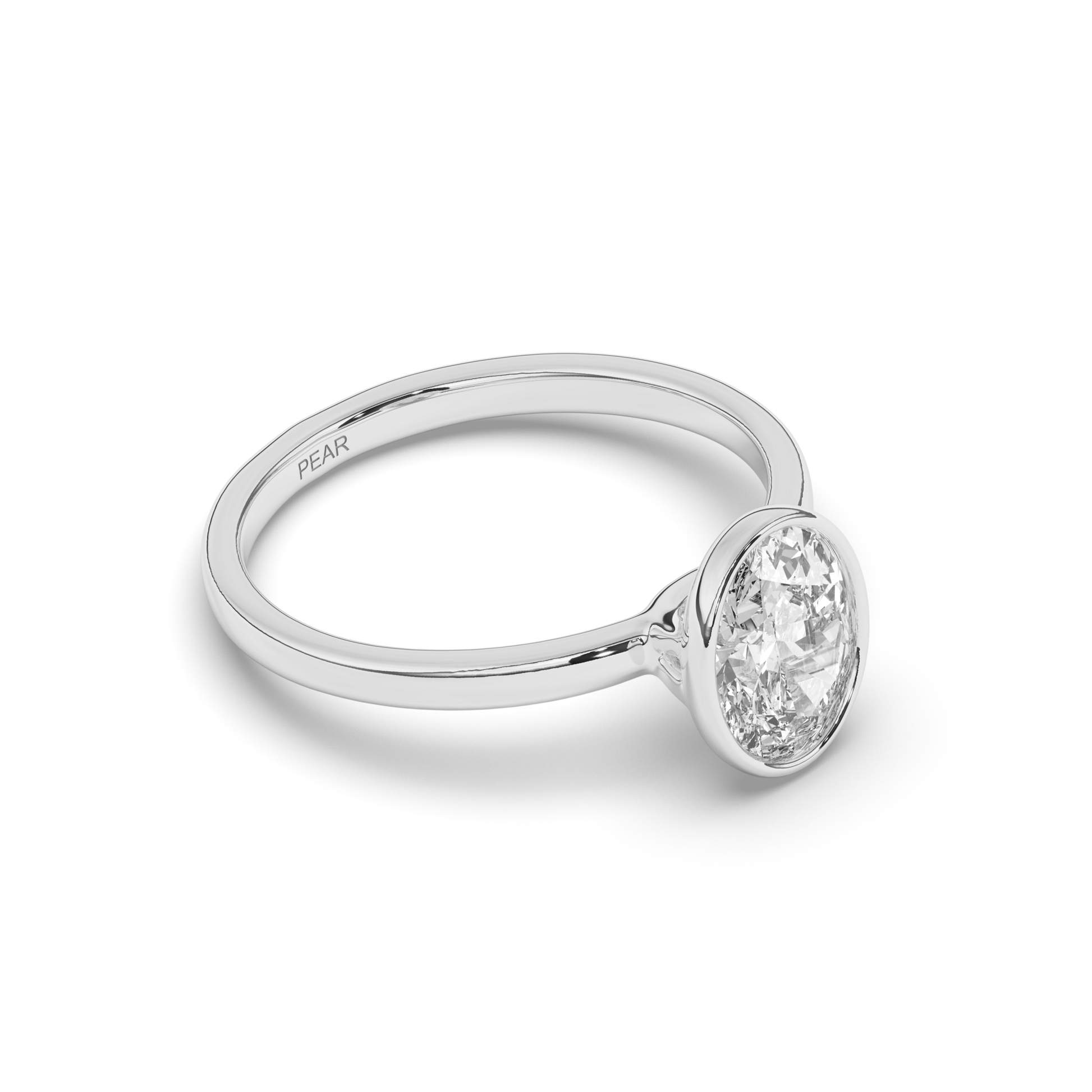 Oval Bezel Lab-Grown Diamond Ring - Pear Jewels