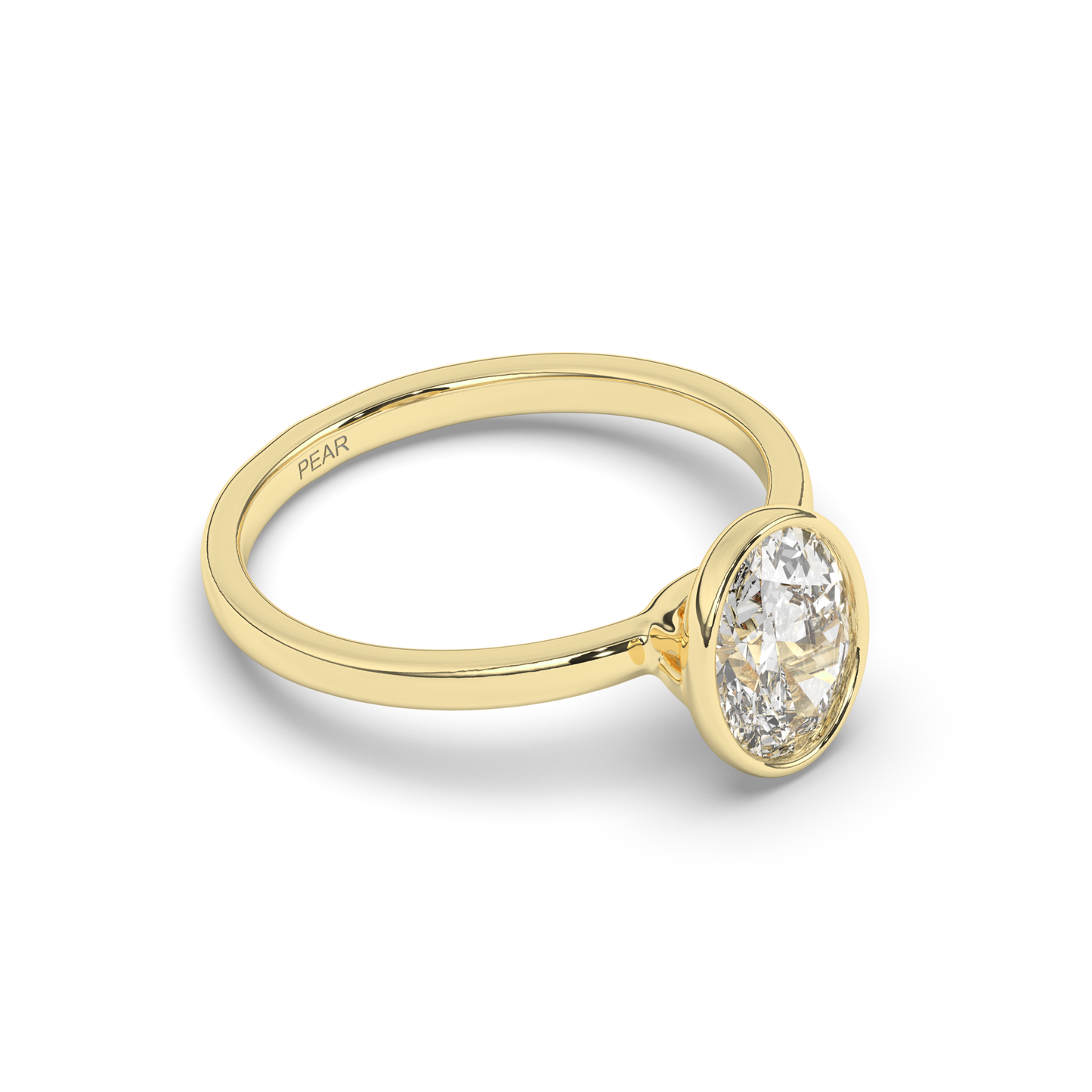 Oval Bezel Lab-Grown Diamond Ring - Pear Jewels