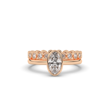 Oval Bezel Wedding Ring - Pear Jewels