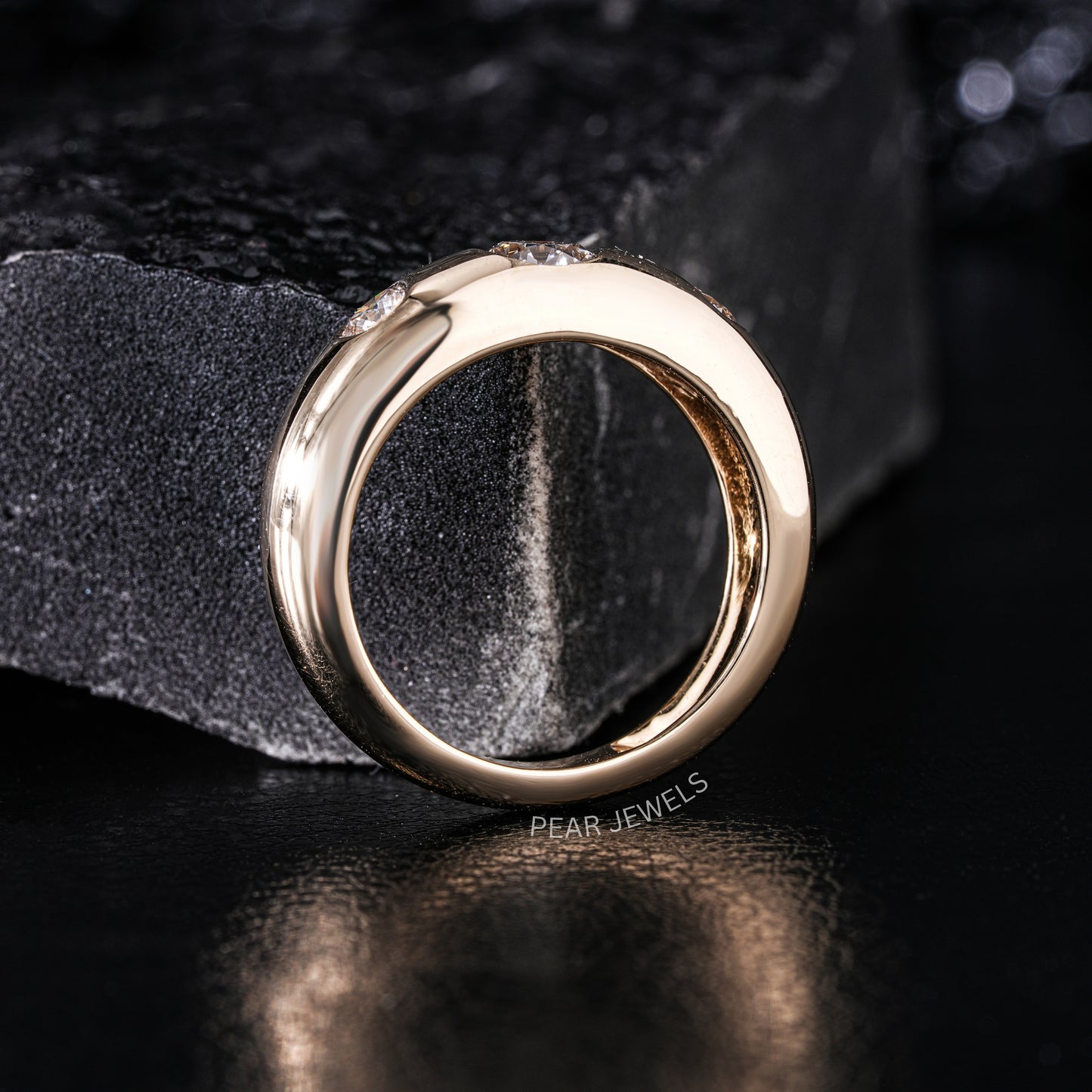 Antique Three Stone 0.5ct Center stone Labgrown Diamond Ring