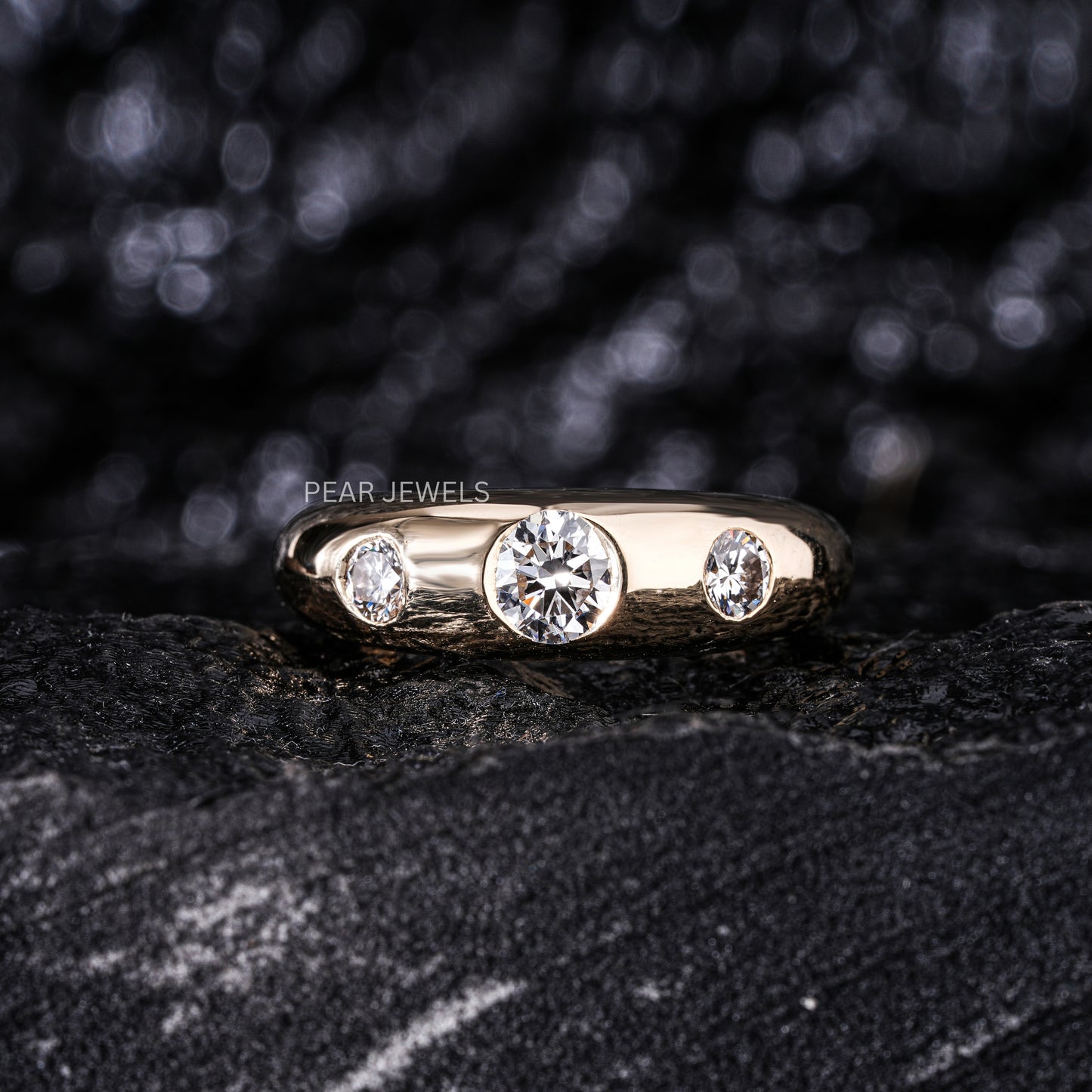 Antique Three Stone 0.5ct Center stone Labgrown Diamond Ring