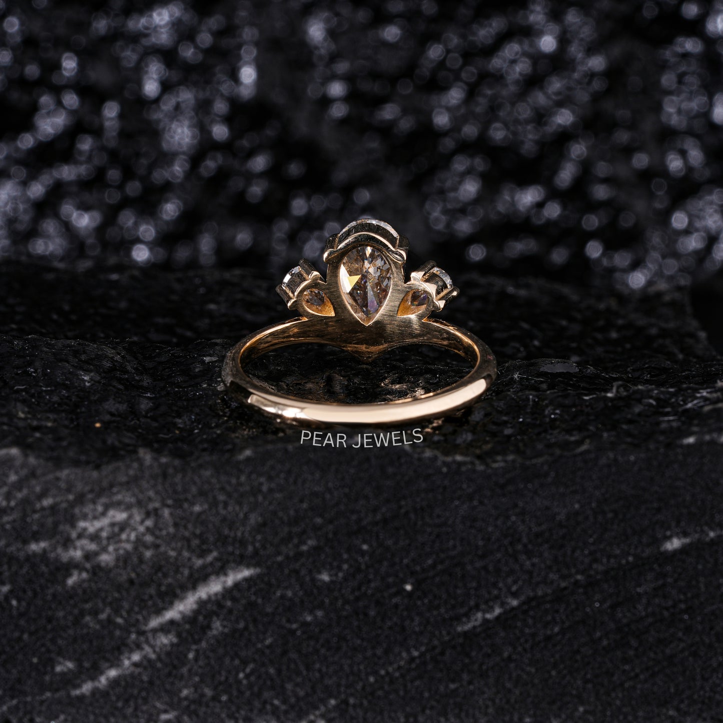 1.0Ct Pear Three Stone Fancy Labgrown Diamond Ring
