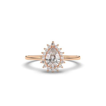 Pear Halo Lab-Grown Diamond Engagement Ring - Pear Jewels