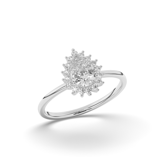 Pear Halo Lab-Grown Diamond Engagement Ring - Pear Jewels