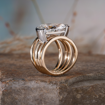 Pear Solitaire Wedding Fancy Labgrown Diamond Band - Pear Jewels