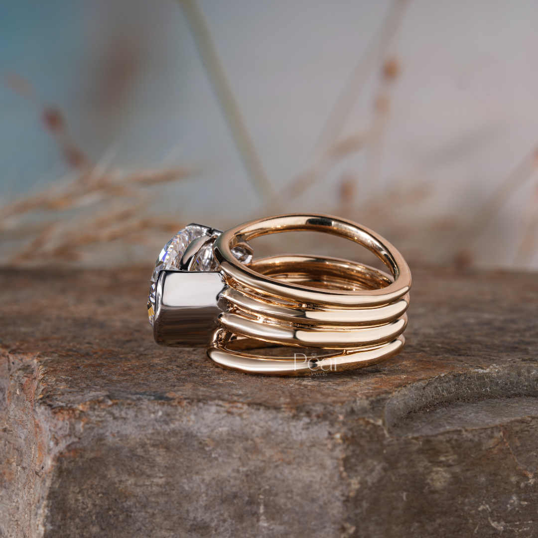 Pear Solitaire Wedding Fancy Labgrown Diamond Band - Pear Jewels