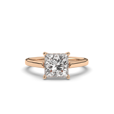 Princess Halo Solitaire Lab-Grown Diamond Ring - Pear Jewels