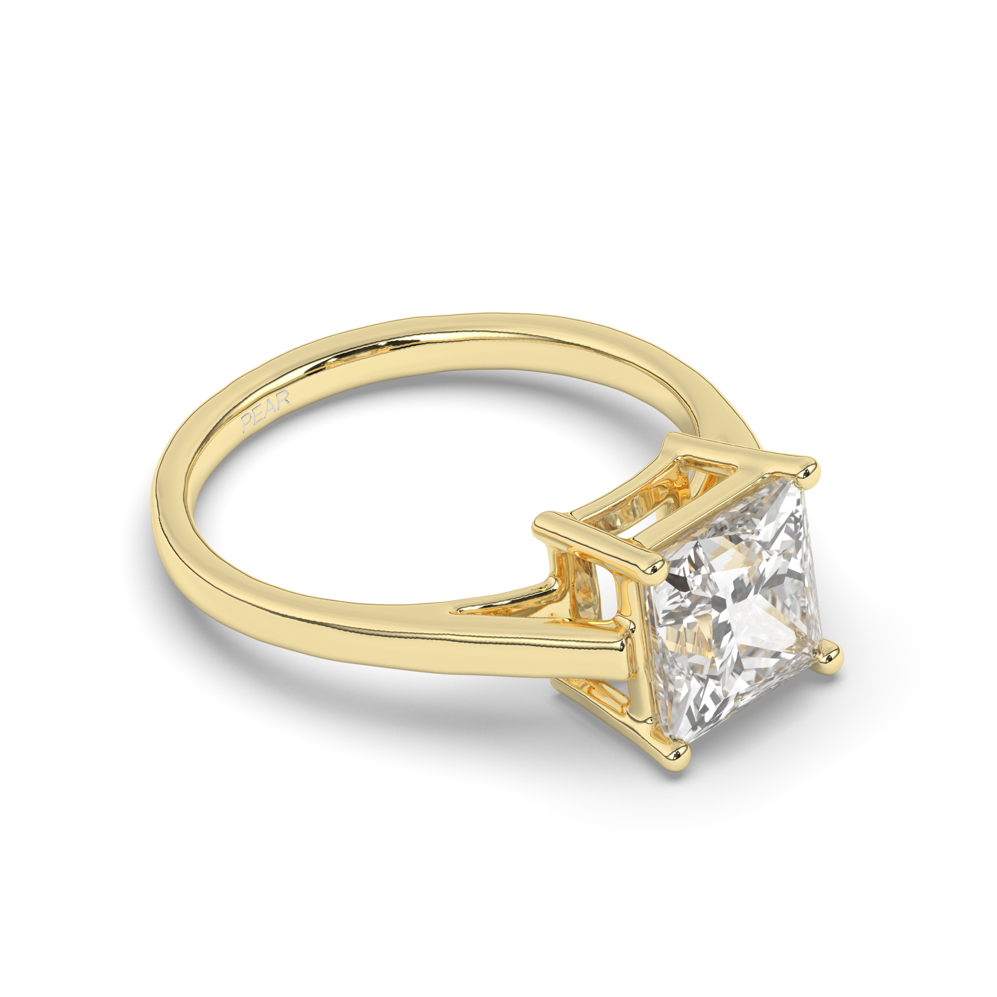 Princess Halo Solitaire Lab-Grown Diamond Ring - Pear Jewels