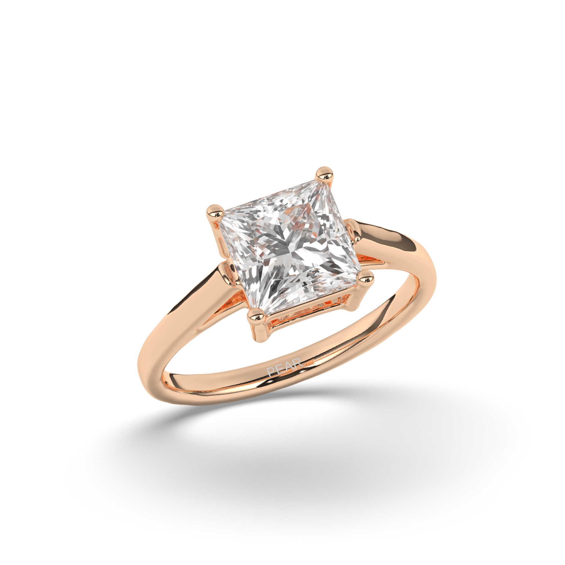 Princess Halo Solitaire Lab-Grown Diamond Ring - Pear Jewels