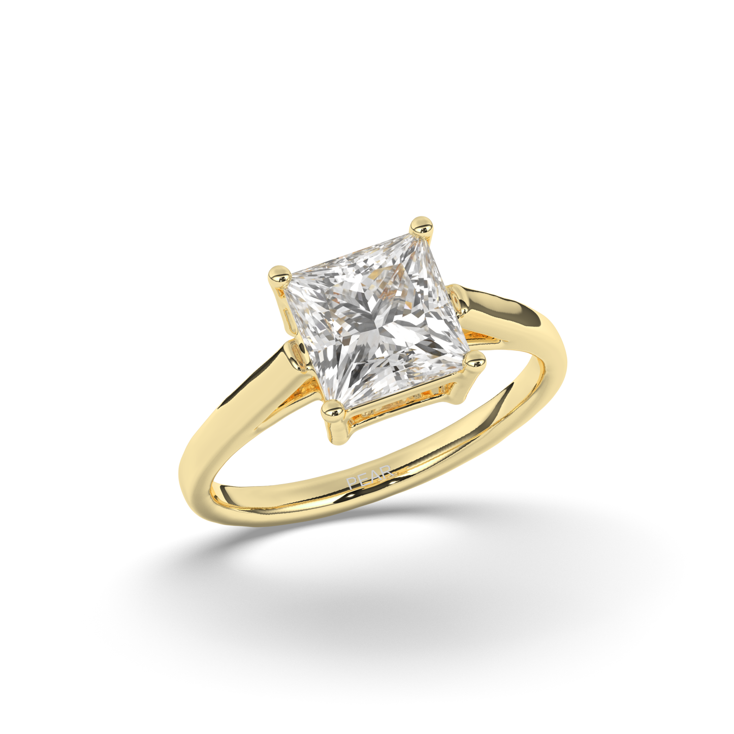 Princess Halo Solitaire Lab-Grown Diamond Ring - Pear Jewels