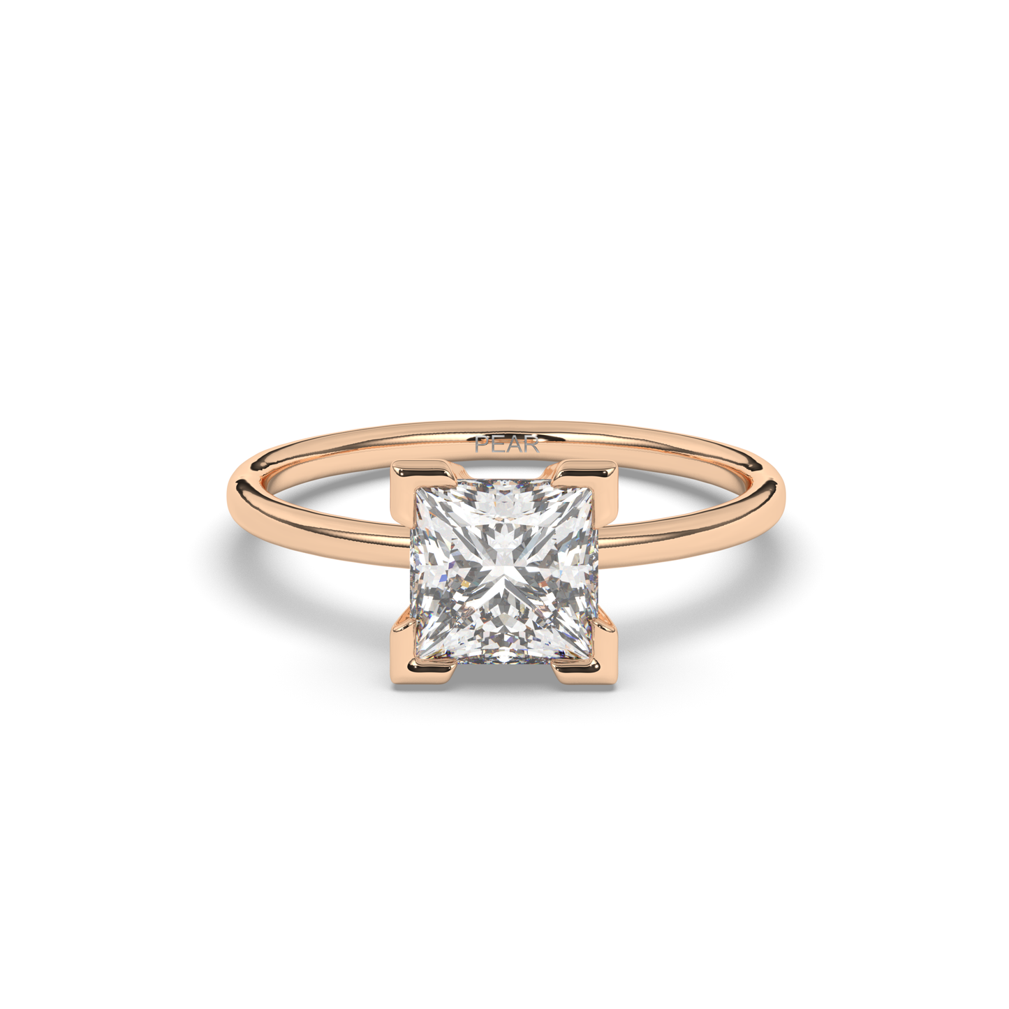Princess Lab-Grown Diamond Ring in Prong Setting - Pear Jewels