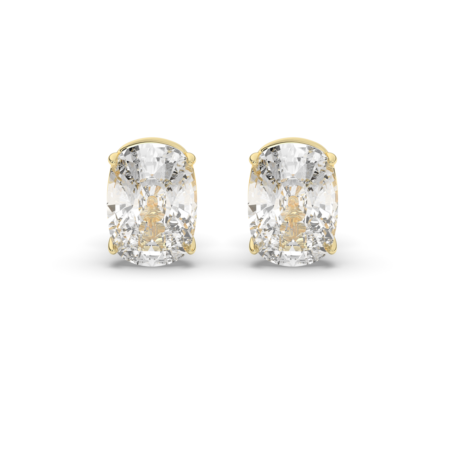 Refined Cushion Cut Lab-Grown Diamond Solitaire Stud Earrings - Pear Jewels