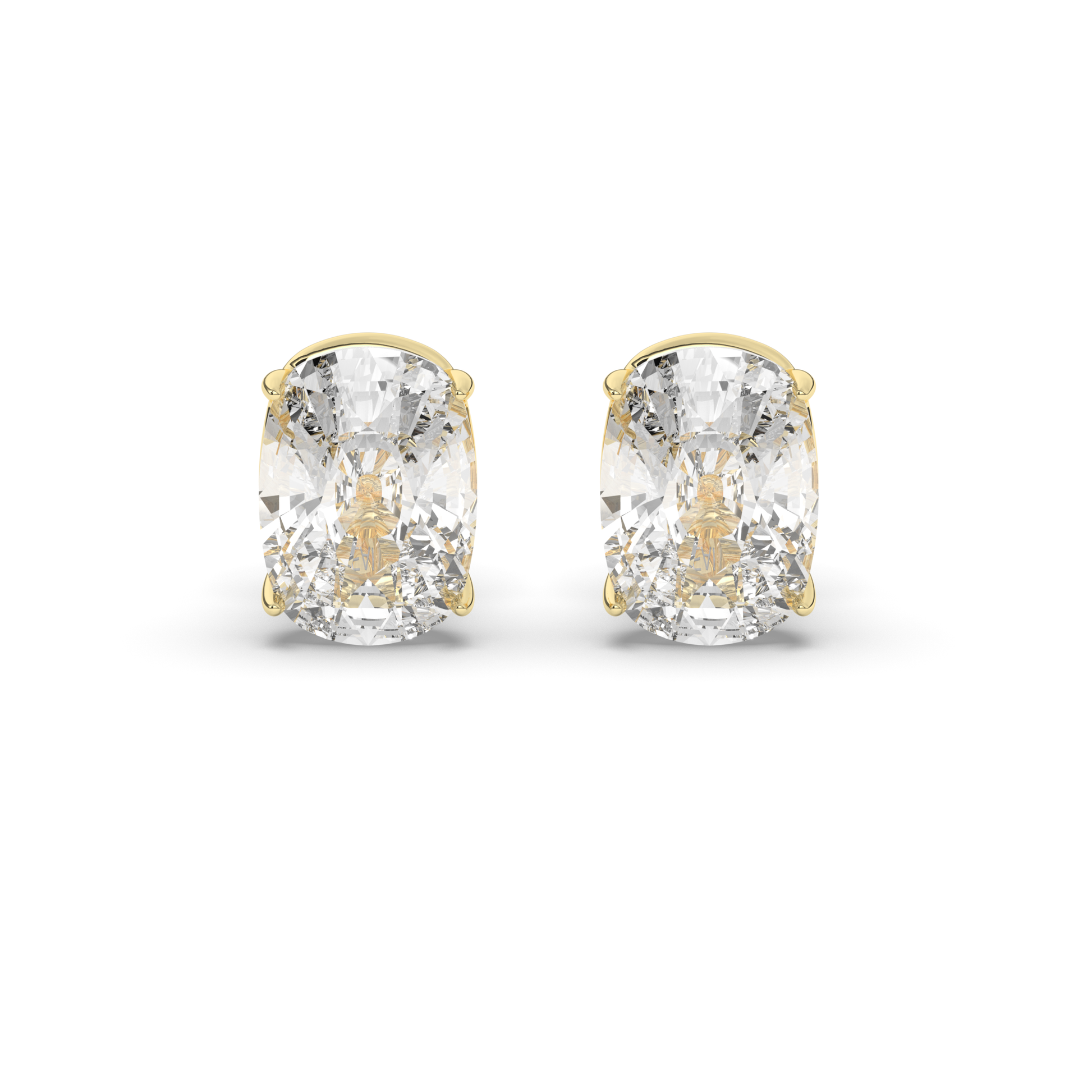 Refined Cushion Cut Lab-Grown Diamond Solitaire Stud Earrings - Pear Jewels