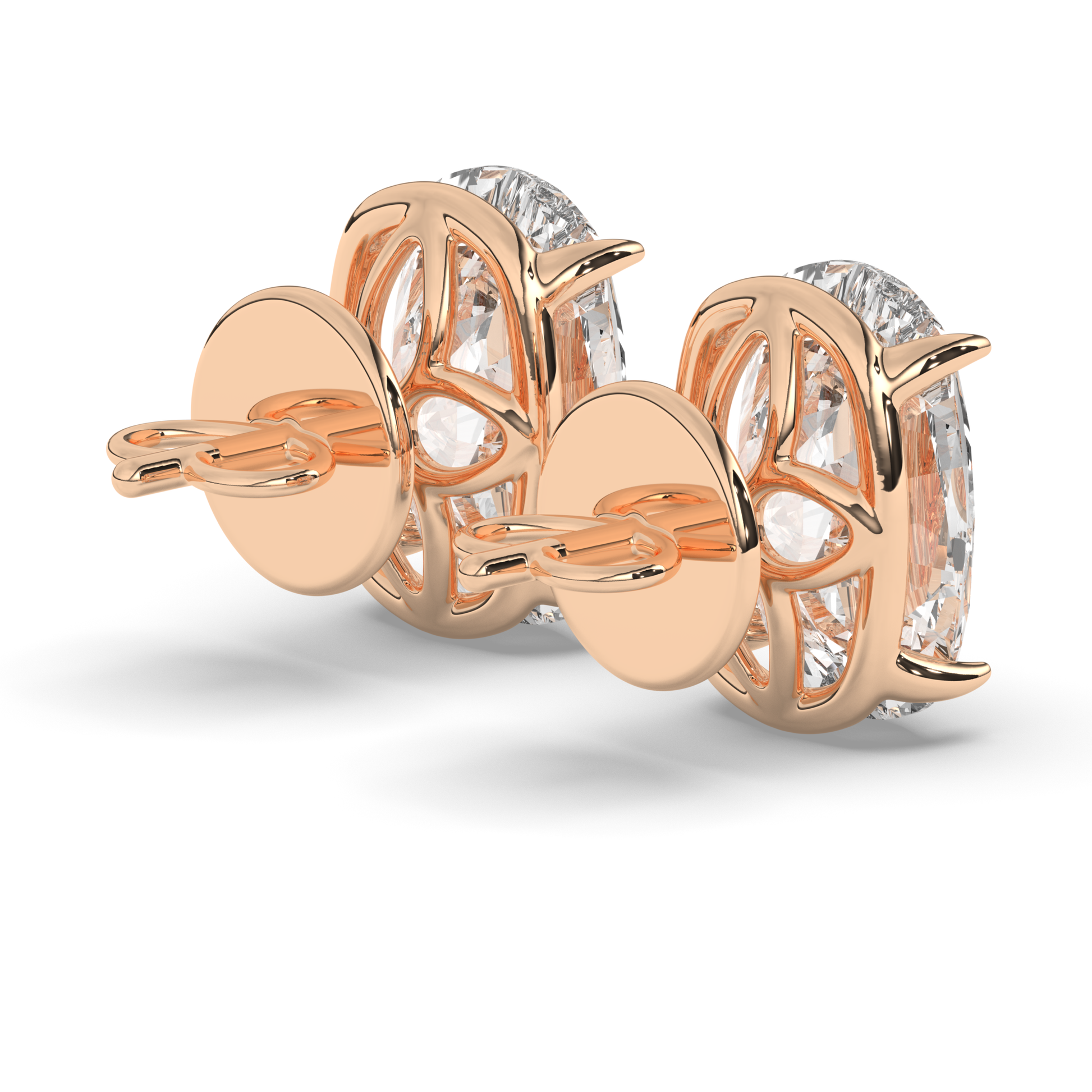 Refined Cushion Cut Lab-Grown Diamond Solitaire Stud Earrings - Pear Jewels