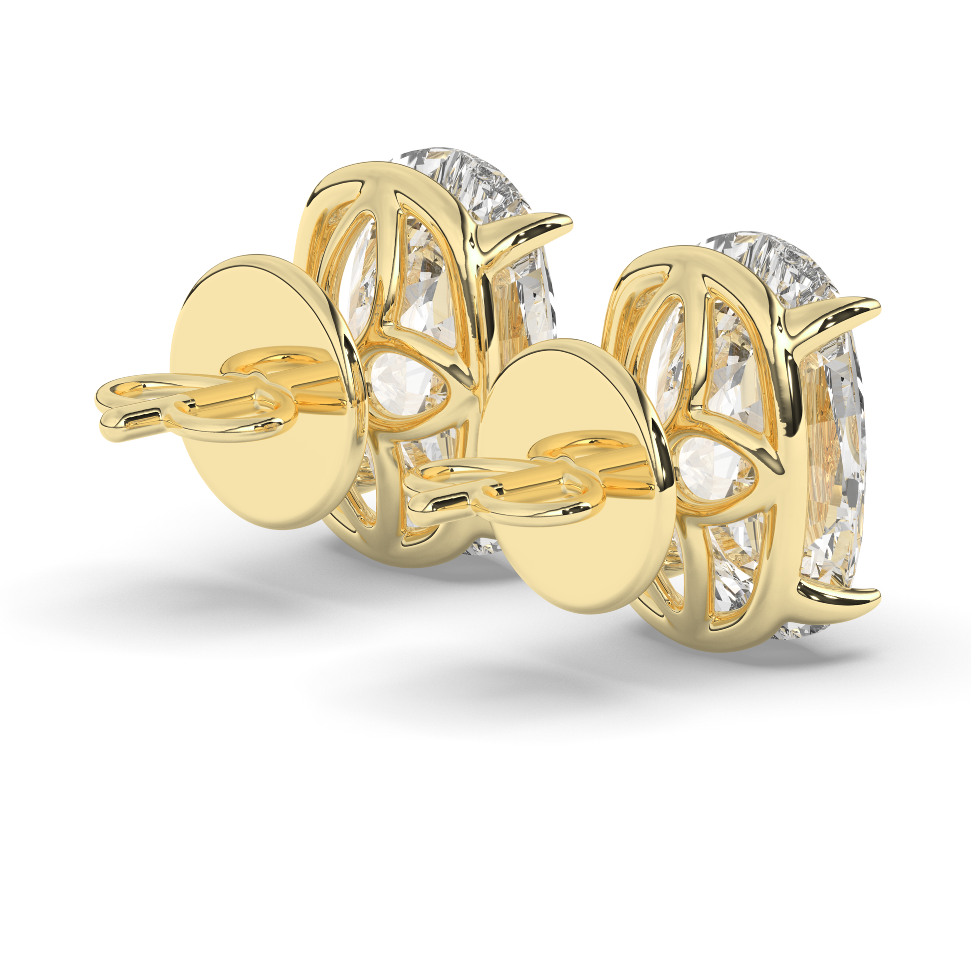 Refined Cushion Cut Lab-Grown Diamond Solitaire Stud Earrings - Pear Jewels