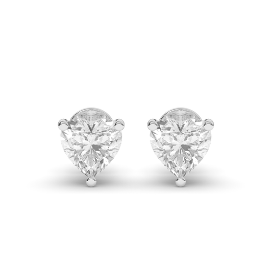 Romantic Heart-Shaped Lab-Grown Diamond Stud Earrings - Pear Jewels
