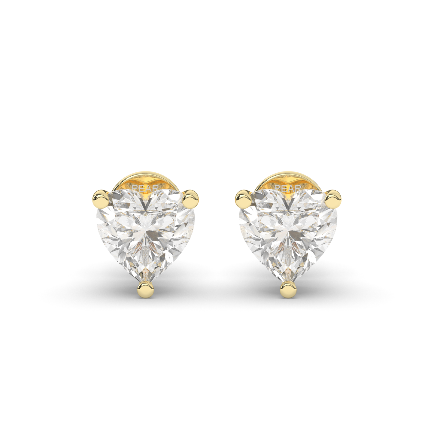 Romantic Heart-Shaped Lab-Grown Diamond Stud Earrings - Pear Jewels