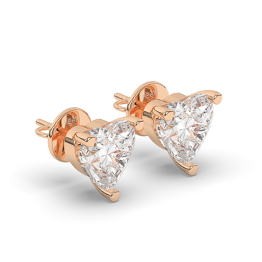Romantic Heart-Shaped Lab-Grown Diamond Stud Earrings - Pear Jewels