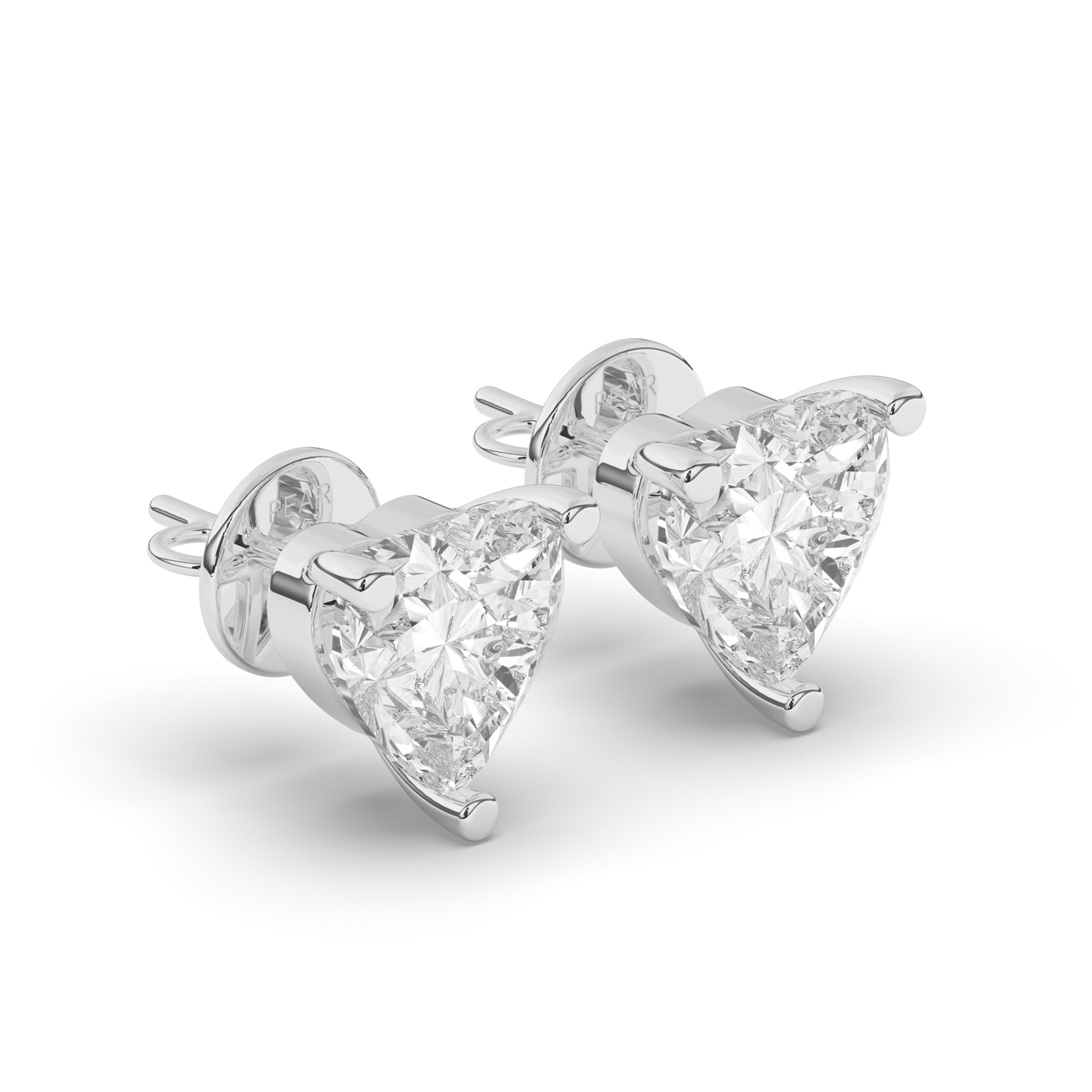 Romantic Heart-Shaped Lab-Grown Diamond Stud Earrings - Pear Jewels
