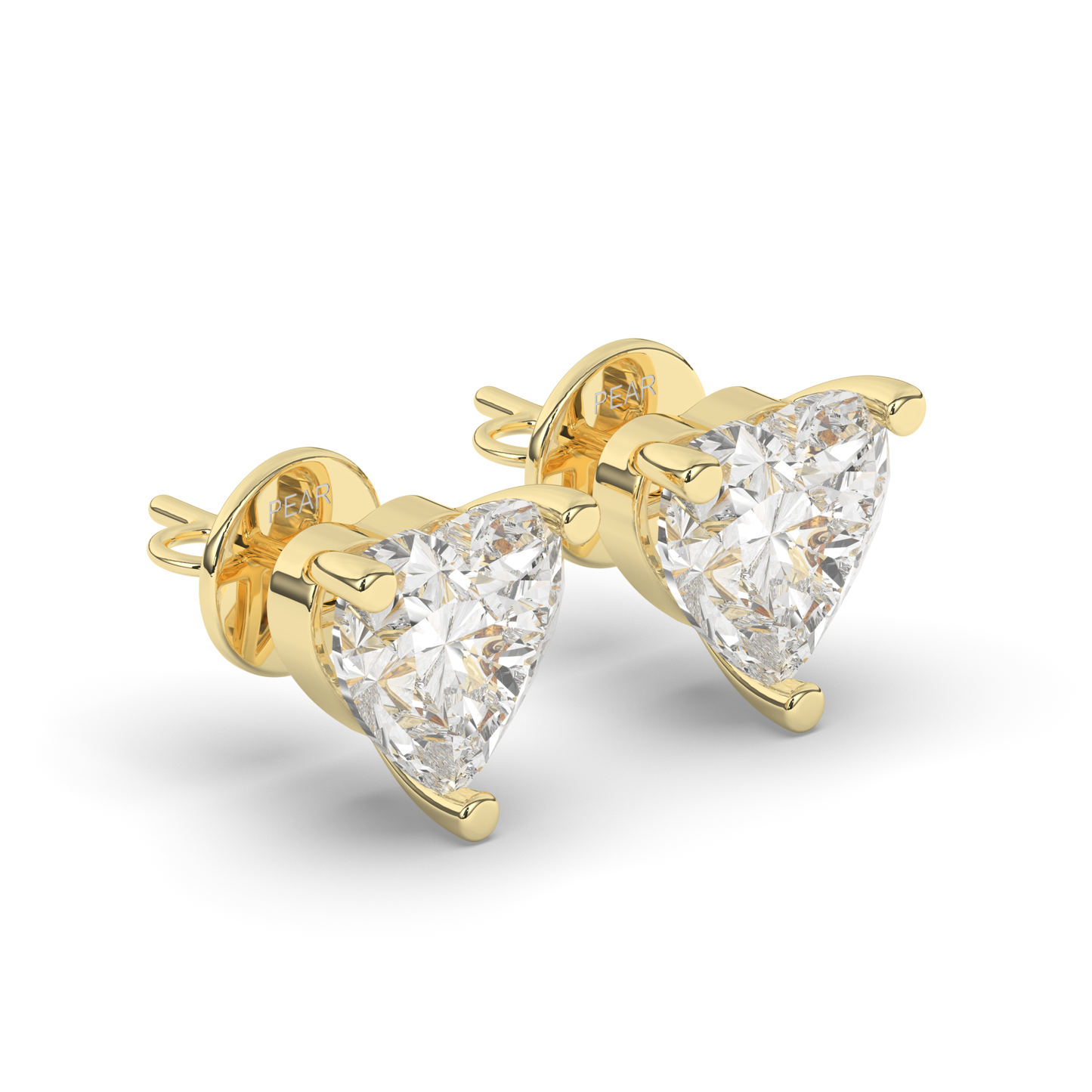 Romantic Heart-Shaped Lab-Grown Diamond Stud Earrings - Pear Jewels