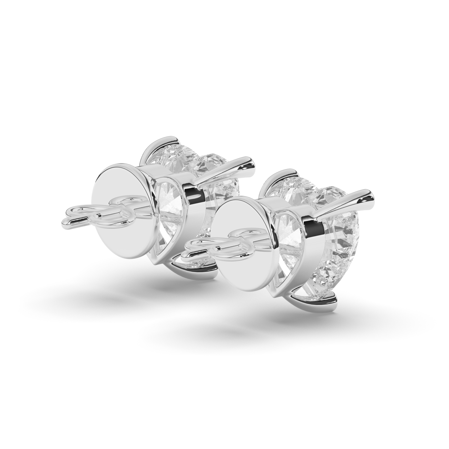 Romantic Heart-Shaped Lab-Grown Diamond Stud Earrings - Pear Jewels