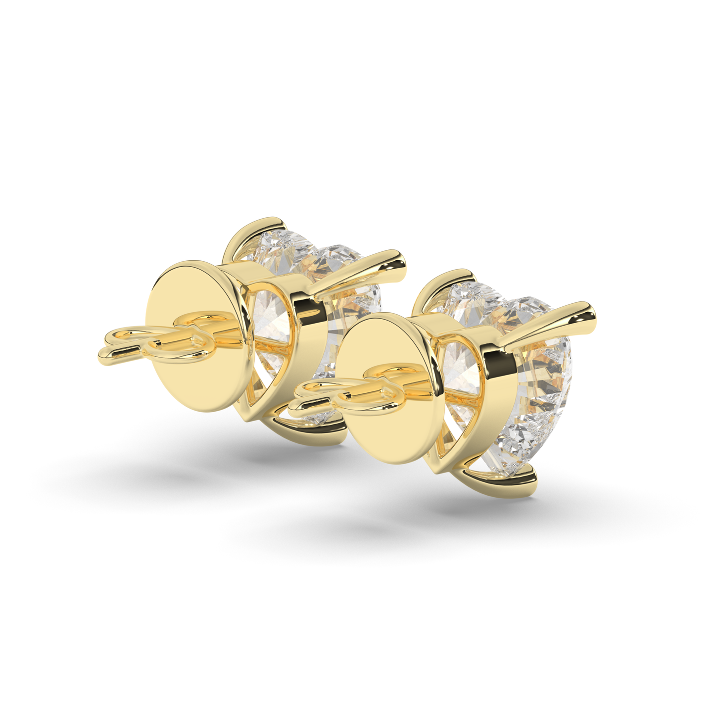 Romantic Heart-Shaped Lab-Grown Diamond Stud Earrings - Pear Jewels