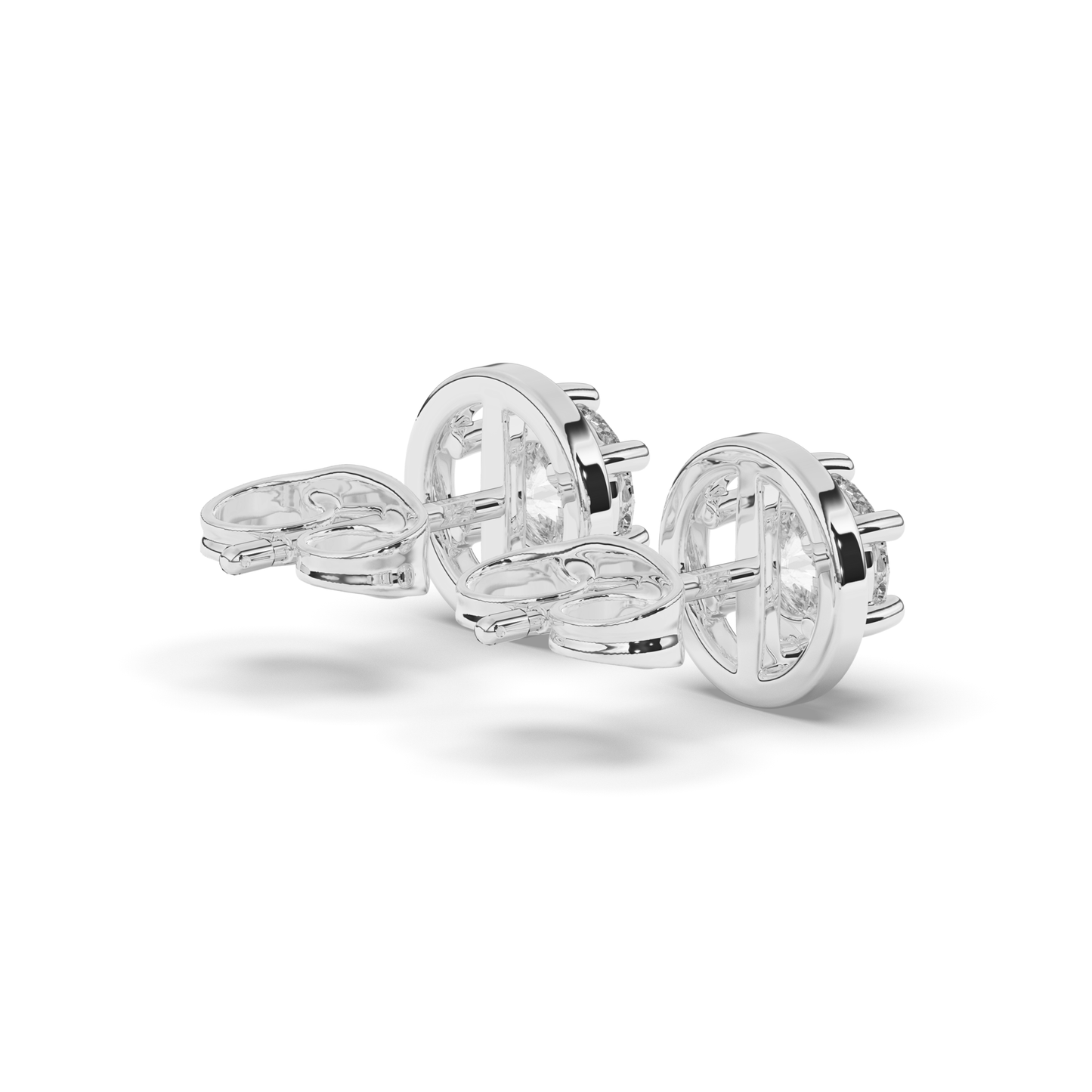 Rose Round Lab-Grown Diamond Stud Earrings - Pear Jewels